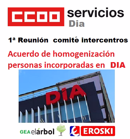 Acuerdo de homogenización Personas incorporadas en DIA (GEA Grupo el Árbol  y Eroski)